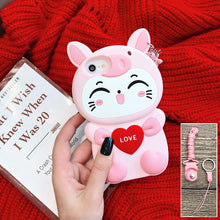 Load image into Gallery viewer, iphone5S手机壳苹果5保护套5S情侣卡通硅胶套SE全包防摔软外壳女