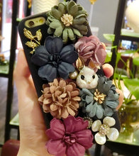 Load image into Gallery viewer, 韩国复古花朵兔子iphone7/8plus手机壳卡通苹果xsmax绒布保护套6s
