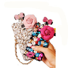 Load image into Gallery viewer, 香水瓶水钻苹果保护套oppor9三星等多型号山茶花奢华镶钻软壳适用