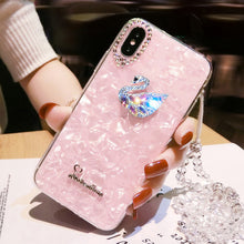 Load image into Gallery viewer, 新款苹果x手机壳女iphone6贝壳11pro硅胶壳11pro max炫彩7plus包边软8plus挂绳11天鹅8水钻少女xs包边软