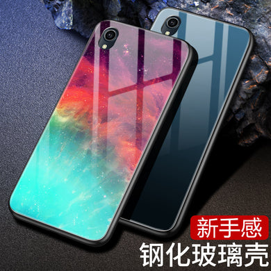 VIVO Y91C手机壳玻璃vivoy91国内版保护套网红简约男女纯色渐变