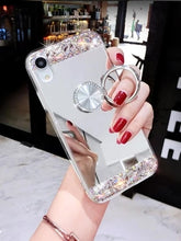Load image into Gallery viewer, 新款三星s8手机壳m10补妆神器a50镜面壳s9上下镶钻s9plus硅胶套s8plus时尚m20奢华保护套s9+圆指环a30女款潮