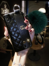 Load image into Gallery viewer, 潮牌苹果x手机壳女iPhone7plus皮腕带xr网红8毛绒XS支架6s新款max