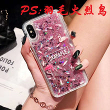 Load image into Gallery viewer, 火烈鸟液体流沙三星J8/J4/J6 plus手机壳2018套note3/4/5samsung