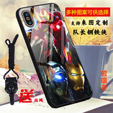 Load image into Gallery viewer, 华为P10lite nova3s定制玻璃手机壳小米8探索版美队3钢铁侠漫威男
