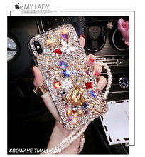 Load image into Gallery viewer, 奢华熊iphonex手机壳苹果8p带钻女款7plus镶钻女xsmax水钻6plus潮