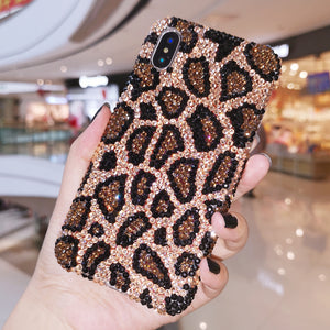 网红iphone11pro max苹果8plus手机壳7水钻豹纹6保护套XR防摔Xs女