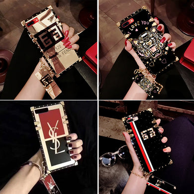 苹果XsMax手机壳个性创意方形潮牌时尚XR大气奢华iPhoneXS男女款