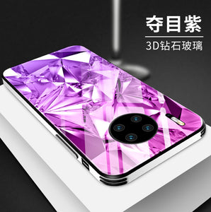 3D钻石玻璃华为mate30手机壳女mate30pro全包防摔潮牌个性20x超薄mate20限量版20新20x5g抖音同款30保护套pro