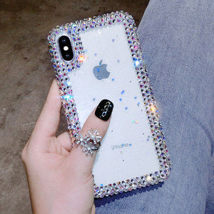 XSMAX抖音同款苹果x手机壳带钻XR全包边新款iphoneX女款X软壳iphone8plus硅胶套8P透明8水钻iphone7仙女7个性