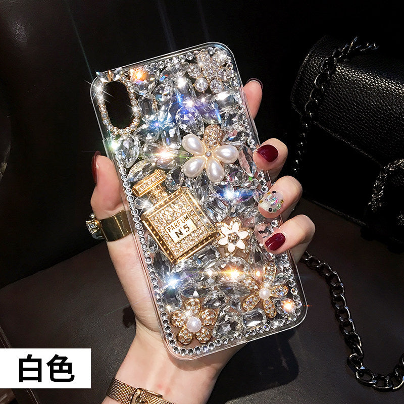 大气潮牌苹果x手机壳8plus水钻香水瓶iPhone7plus软壳6s潮女iPhonexsmax保护套宝石6plus硅胶8X创意网红ins新