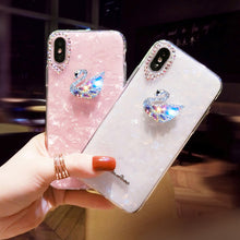 Load image into Gallery viewer, 新款苹果x手机壳女iphone6贝壳11pro硅胶壳11pro max炫彩7plus包边软8plus挂绳11天鹅8水钻少女xs包边软