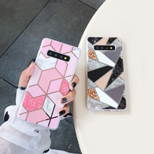 Load image into Gallery viewer, ins风简约大理石三星note10+手机壳5G版s10奢华电镀闪s8全包软壳s9+时尚亮面保护套s8plus冷淡风s10+软胶女