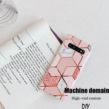 Load image into Gallery viewer, 电镀流金三星s10+手机壳s8+软胶s9+防摔套note10+大理石纹note8/9