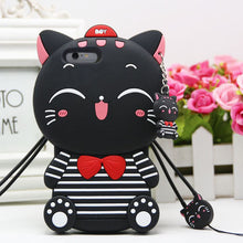 Load image into Gallery viewer, 招财猫iphonex手机壳xsmax卡通苹果7防摔8plus可爱xr硅胶套6s女xs