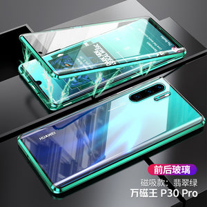 适用华为p30/p30pro/p10/p10plus手机壳30lite万磁王透明全包玻璃