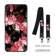 Load image into Gallery viewer, 佳朗华为P30手机壳男女款防摔磨砂硅胶全包个性创意P30lite网红卡通简约文艺清新p30Pro保护套复古花潮流情侣