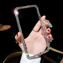 Load image into Gallery viewer, 奢华苹果x手机壳7plus个性钻iPhonexr网红8透明硅胶xs挂绳max潮女