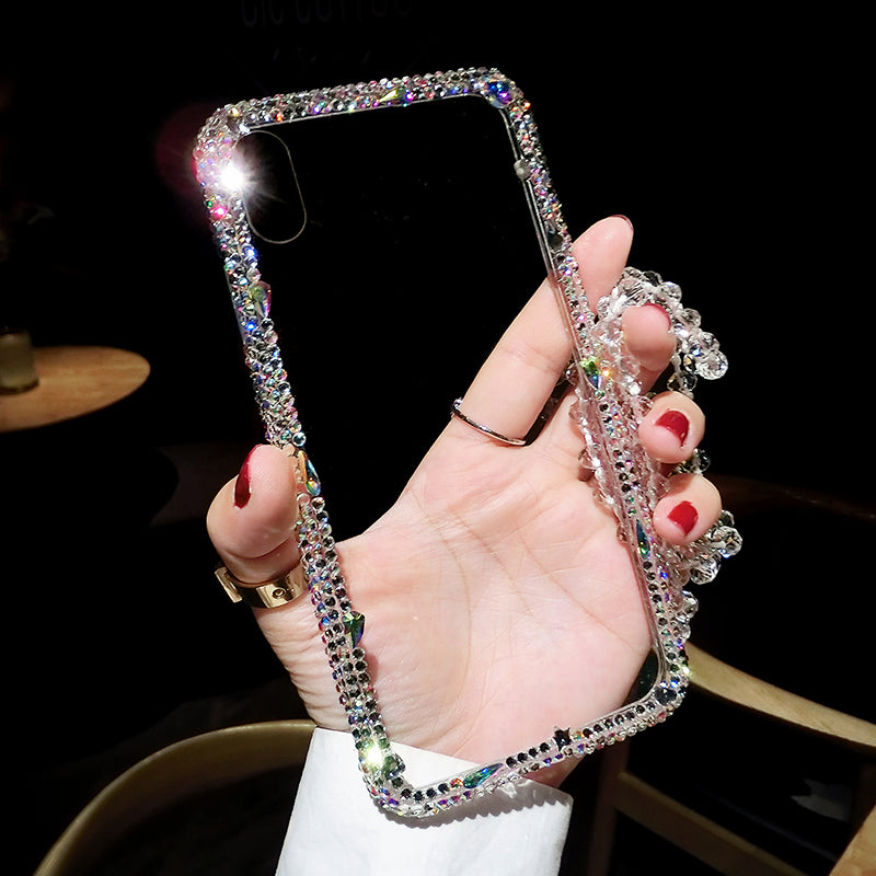 奢华苹果x手机壳7plus个性钻iPhonexr网红8透明硅胶xs挂绳max潮女