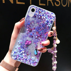 苹果x手机壳苹果6splus闪粉液体流沙iphone7全包防摔8p女款软壳潮