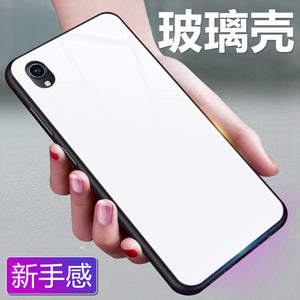 VIVO Y91C手机壳玻璃vivoy91国内版保护套网红简约男女纯色渐变