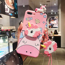 Load image into Gallery viewer, 少女独角兽OPPOA3手机壳A5硅胶A3S女款A37软壳A7可爱A5S超萌A71卡通A39保护套A57支架A59挂绳A59S粉色A73 A79