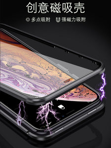 亮边双面玻璃三星a70手机壳磁吸a50透明壳防摔a40保护套a30创意全包边a70金属万磁王a50网红潮牌男女新款ins