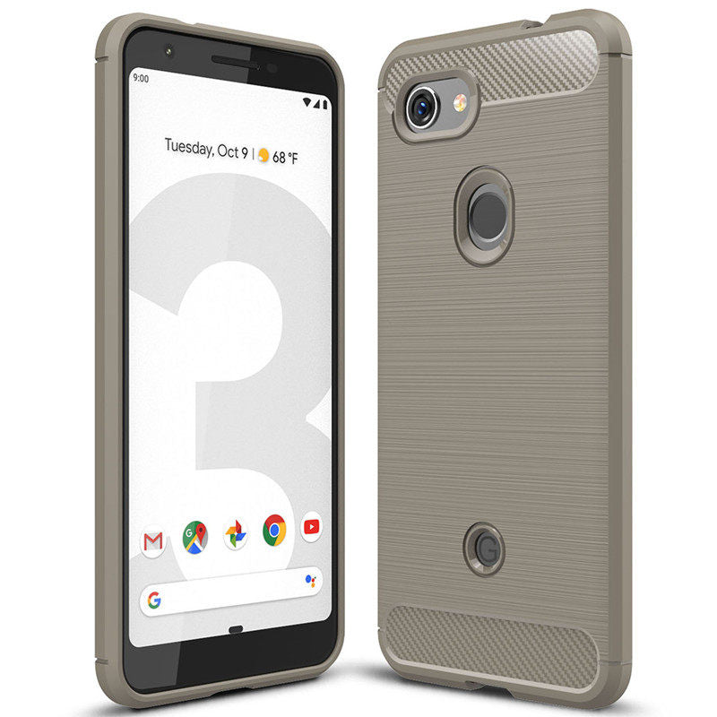 简魅 谷歌Pixel3碳纤维Google Pixel3XL手机壳pixel 3A全包壳手机套保护壳软壳硅胶套时尚拉丝男女款