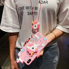 Load image into Gallery viewer, 少女独角兽OPPOA3手机壳A5硅胶A3S女款A37软壳A7可爱A5S超萌A71卡通A39保护套A57支架A59挂绳A59S粉色A73 A79