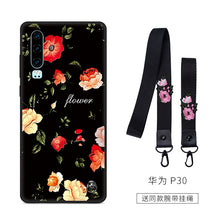 Load image into Gallery viewer, 佳朗华为P30手机壳男女款防摔磨砂硅胶全包个性创意P30lite网红卡通简约文艺清新p30Pro保护套复古花潮流情侣