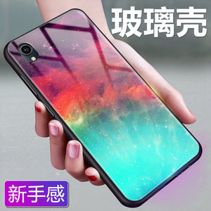 VIVO Y91C手机壳玻璃vivoy91国内版保护套网红简约男女纯色渐变