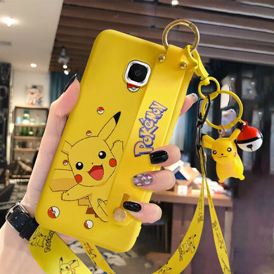 三星s9手机壳女款腕带s10plus皮卡丘s10防摔挂脖绳三星s10+创意s10e可爱挂饰S9PLUS手机套卡通三星s9+保护套