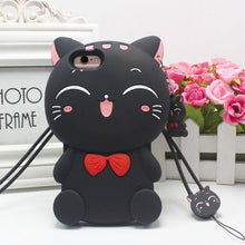 Load image into Gallery viewer, 招财猫iphonex手机壳xsmax卡通苹果7防摔8plus可爱xr硅胶套6s女xs