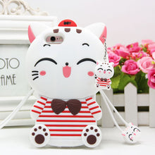 Load image into Gallery viewer, 招财猫iphonex手机壳xsmax卡通苹果7防摔8plus可爱xr硅胶套6s女xs