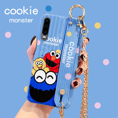 个性卡通腕带华为mate30手机壳p30pro可背带斜挎链条mate20网红女款p20创意p30全包边lite软壳mate30pro日韩