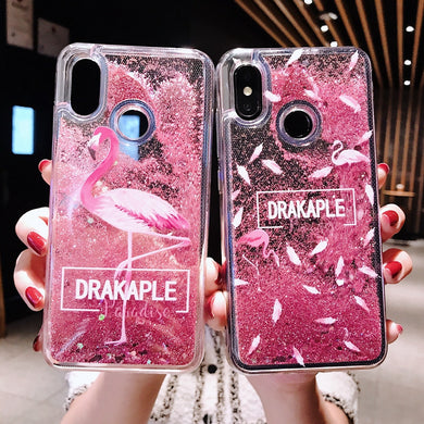 火烈鸟小米8手机壳8青春版mix2s红米6女note5流沙6X流动5X透明MIX2液体note3网红max2八液态6A硅胶六redmi6潮