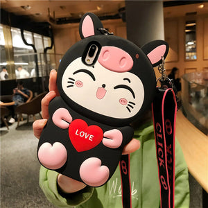 华为p20pro手机壳nova4软P30pro保护套nova5i卡通硅胶防摔P30少女款华为nova3i全包nova5pro可爱猫咪手机软壳