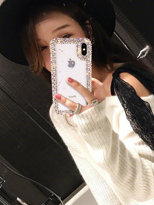 XSMAX抖音同款苹果x手机壳带钻XR全包边新款iphoneX女款X软壳iphone8plus硅胶套8P透明8水钻iphone7仙女7个性