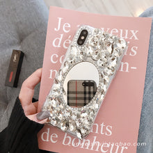 Load image into Gallery viewer, 喜哥同款奢华水钻8plus苹果x手机壳XS Max/XR/7p带镜子6s软壳潮女