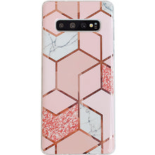Load image into Gallery viewer, 电镀流金三星s10+手机壳s8+软胶s9+防摔套note10+大理石纹note8/9