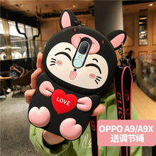 Load image into Gallery viewer, 可爱猫咪oppoA7X手机壳R17/A9X手机套OPPO R15/r11s卡通硅胶a73防摔A79t挂绳A5/A7x可爱全包边软保护壳少女潮