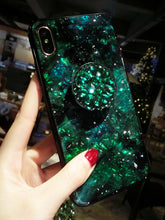 Load image into Gallery viewer, 祖母绿苹果X手机壳女iPhone7plus支架XR挂绳8网红xs潮牌max水钻6s