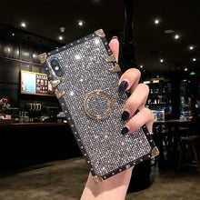 Load image into Gallery viewer, iphonexs max手机壳女款带钻xs硅胶苹果x软壳8plus全包ip7方形个性苹果6/6s潮牌防摔plus创意保护套