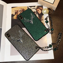 Load image into Gallery viewer, 欧美简约麋鹿三星Note9/8手机壳S9+奢华S8+全包S9软壳S8 Plus韩国女G9650水钻网红手链潮牌保护套硅胶祖母绿