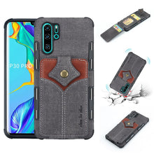 Load image into Gallery viewer, 华为P30手机壳放卡P30 PRO公交卡地铁门禁购物卡袋卡储物卡包一体硅胶保护套P30lite防摔网红男女创意插卡