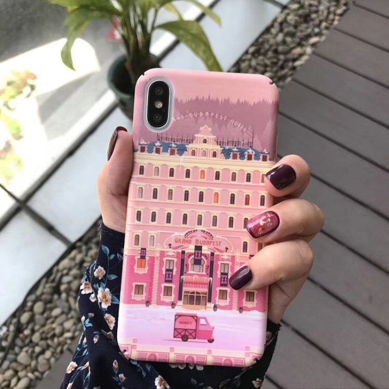 创意油画奢华建筑iPhone7plus手机壳苹果X/8/6s个性全包防摔男女