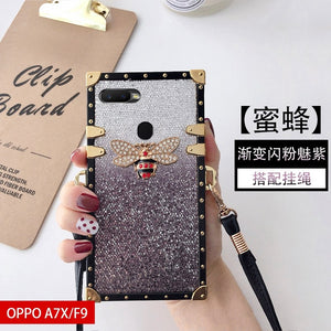 oppoa7x手机壳oppo a7x奢华闪粉0pp0f9蜜蜂opp潮女cph1823新款ooppF9 PBBM00防摔F9网红潮女oppo18013保护套