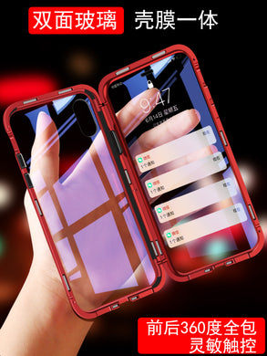 亮边双面玻璃三星a70手机壳磁吸a50透明壳防摔a40保护套a30创意全包边a70金属万磁王a50网红潮牌男女新款ins