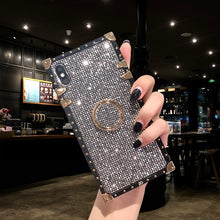 Load image into Gallery viewer, iphonexs max手机壳女款带钻xs硅胶苹果x软壳8plus全包ip7方形个性苹果6/6s潮牌防摔plus创意保护套