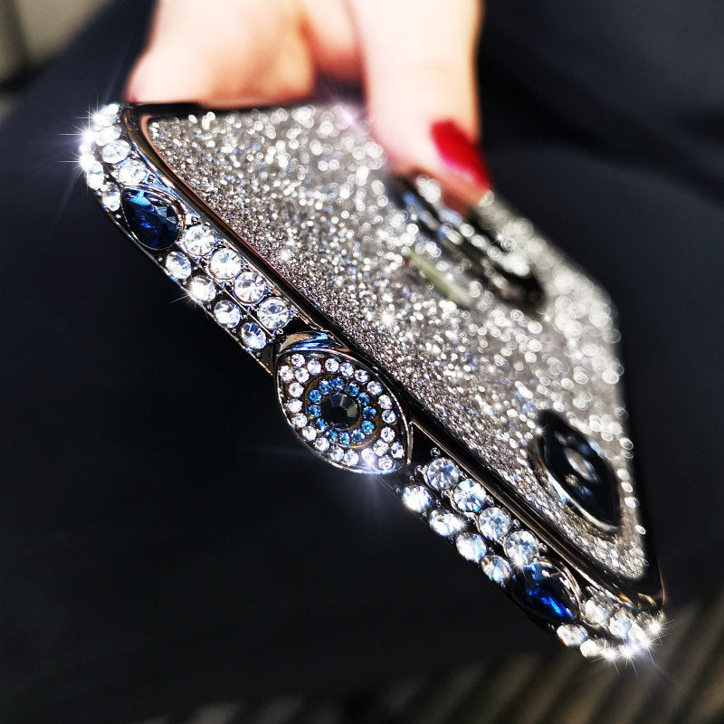 苹果8plus手机壳水钻iphone7plus满钻6s金属边框带闪粉8女潮6plus镶钻苹果X边框奢华XR全包防摔xs网红max新款